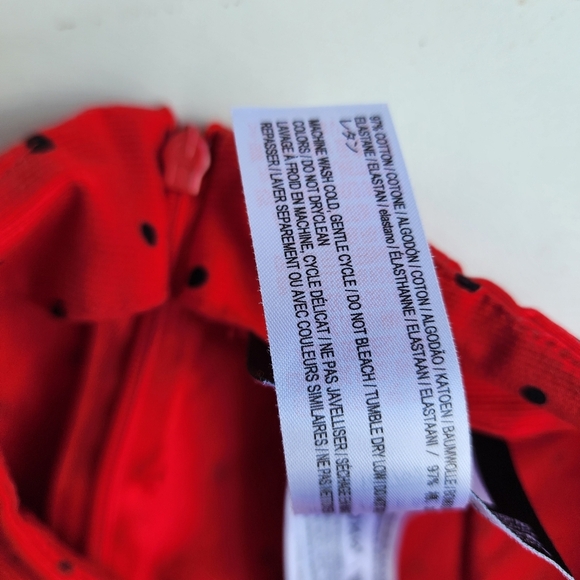 Oh My Disney Minnie Mouse Girls Pleated Skirt Red Black Polka Dot Size S - Picture 4 of 13